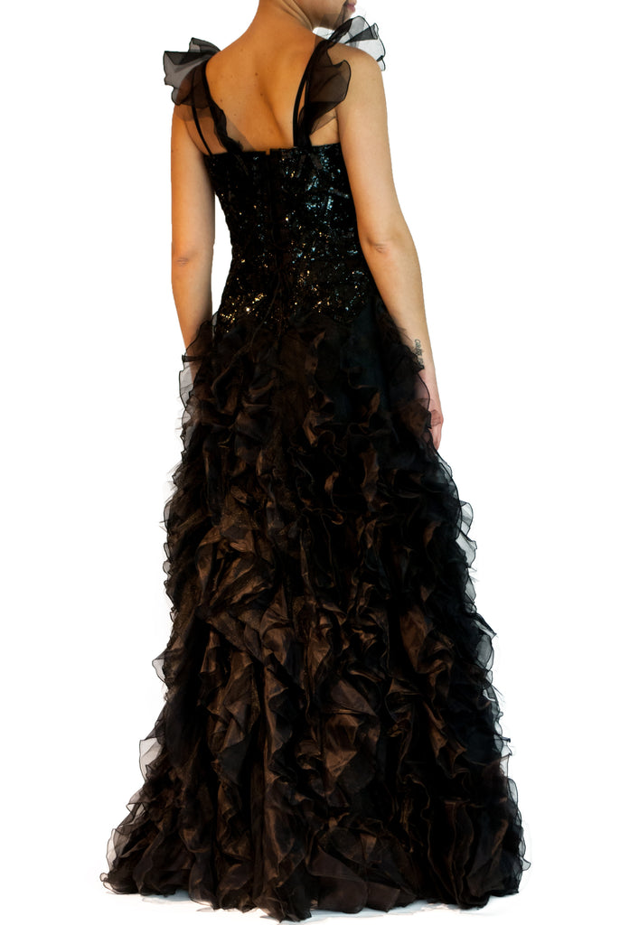 Haute-couture fil coupe evening gown
