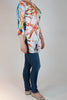 Ocean-inspired silk summer blouse