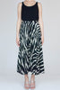 Pleated zebra midi-skirt