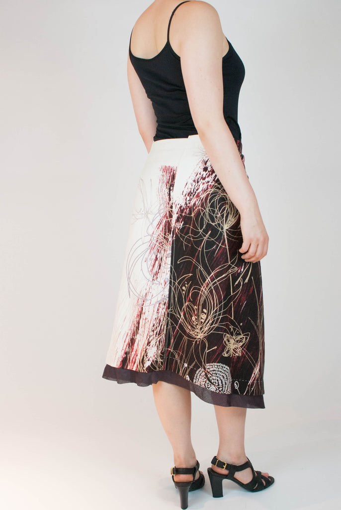 Midi skirt with fantasy print